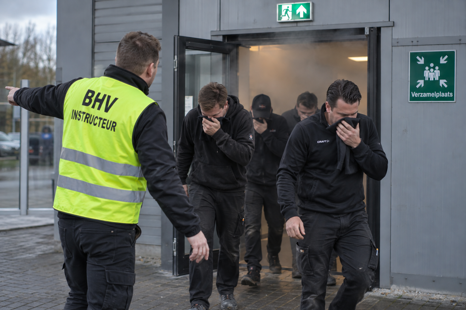 Rookoefening evacuatie